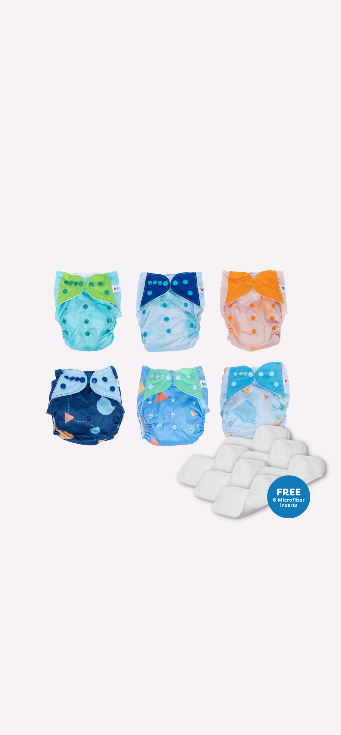 Snappies Little Beans Joyful Elements Cloth Diaper Set of 6