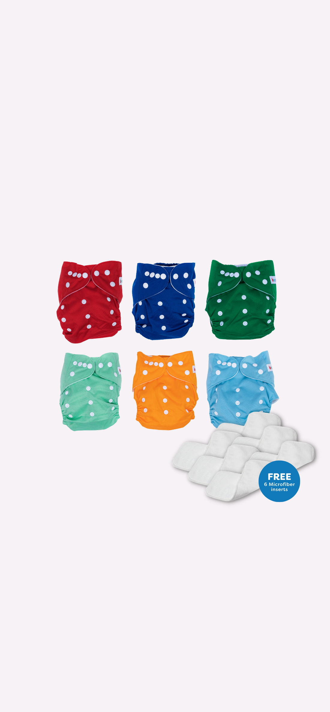 Snappies Basic Bright Cloth Diaper Set of 6