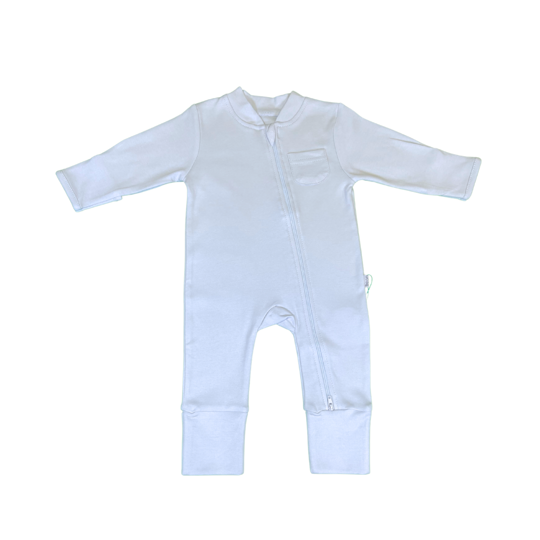 Sleepsuit with Double Pull Zipper - Blue