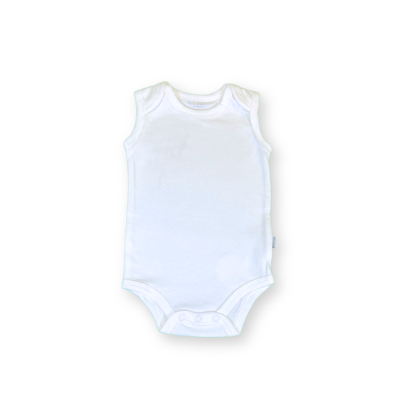 Sleeveless Onesies - White