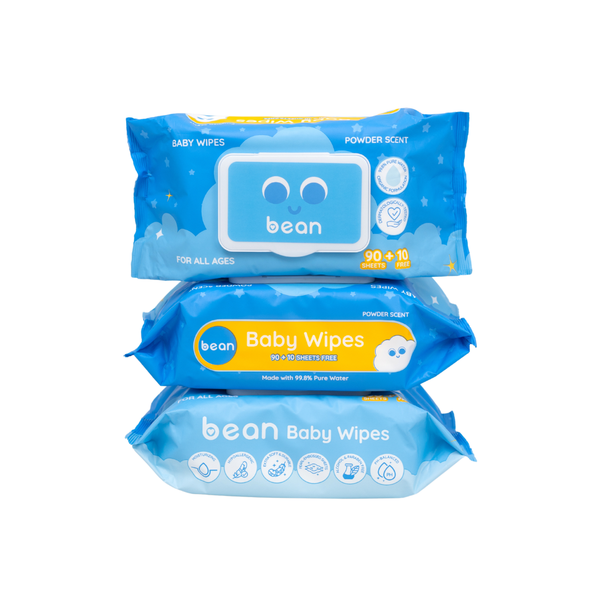 [Bundle of 3] Baby Wipes Powder Scent (100 sheets)
