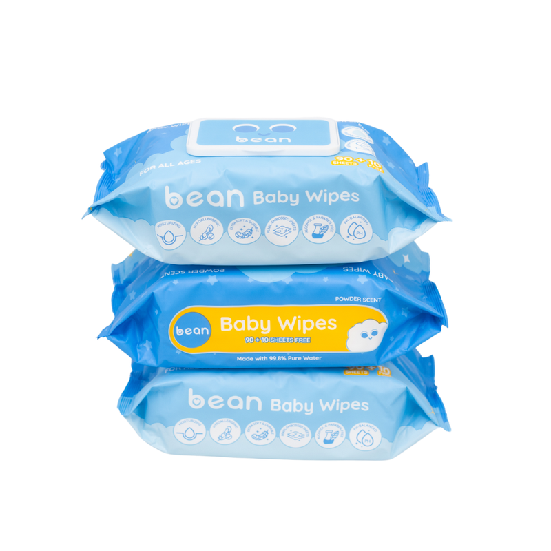 [Bundle of 3] Baby Wipes Powder Scent (100 sheets)
