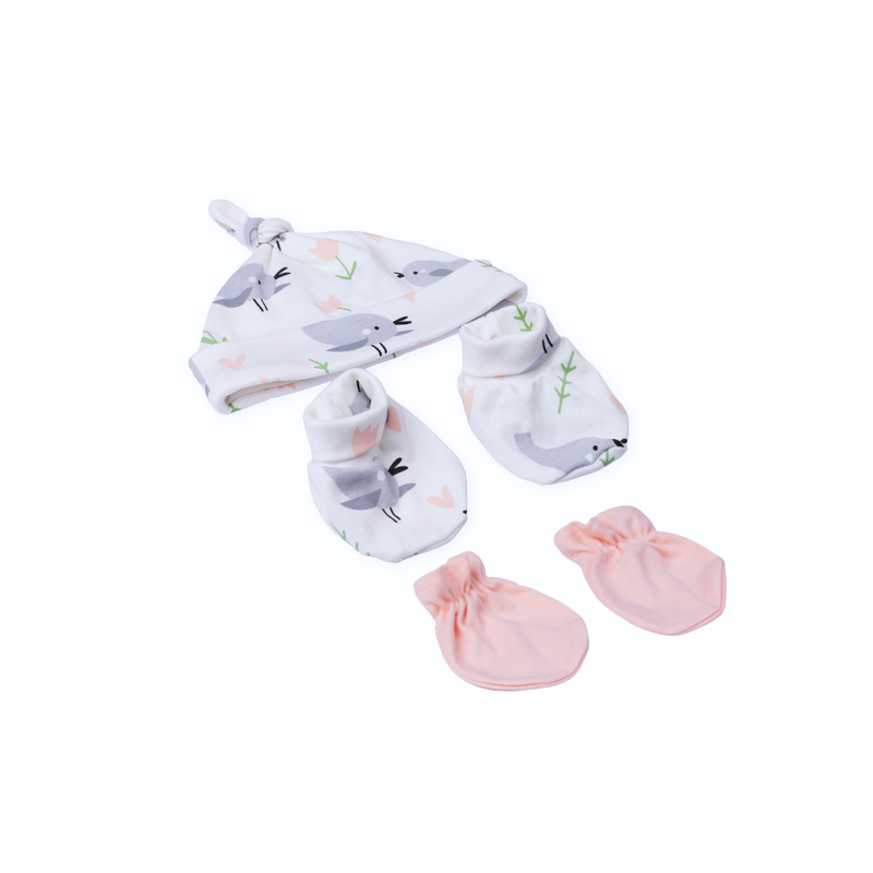 3-piece Newborn Accesories (Hat, Mitten, Booties)