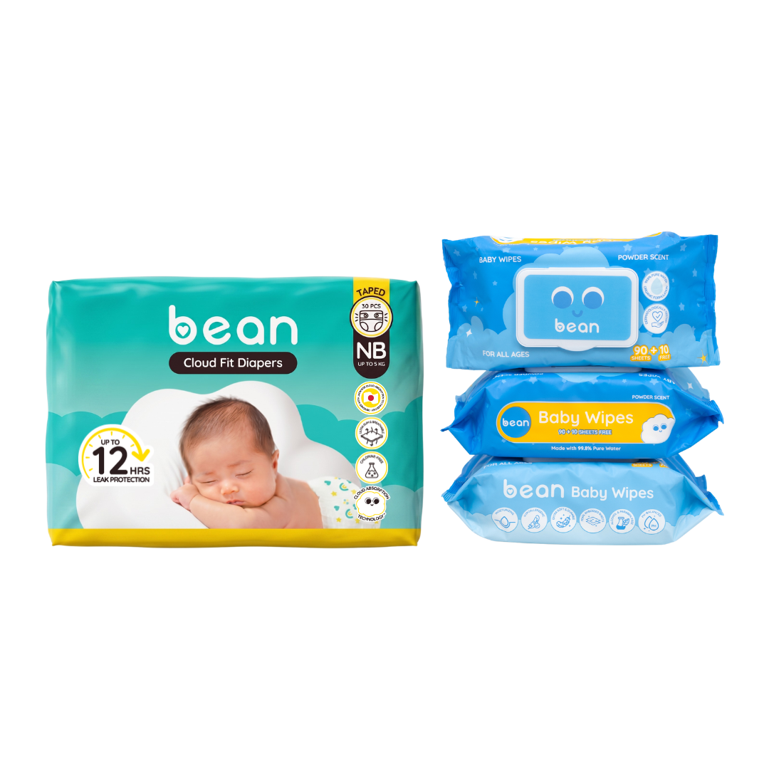 Cloud Fit Diapers and Powder Scent Baby Wipes Bundle