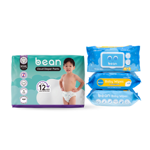 Cloud Diaper Pants and Powder Scent Baby Wipes Bundle