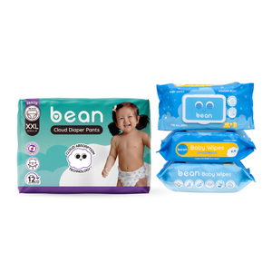 Cloud Diaper Pants and Powder Scent Baby Wipes Bundle