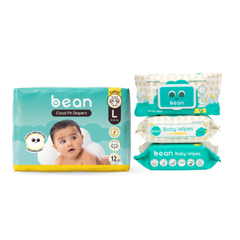 Cloud Fit Diapers and Fragrance Free Baby Wipes Bundle