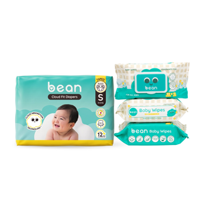 Cloud Fit Diapers and Fragrance Free Baby Wipes Bundle