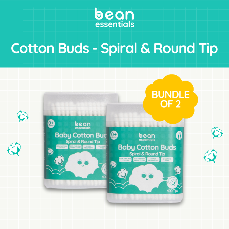 [Bundle of 2] Spiral & Round Cotton Buds 2 x 400 tips