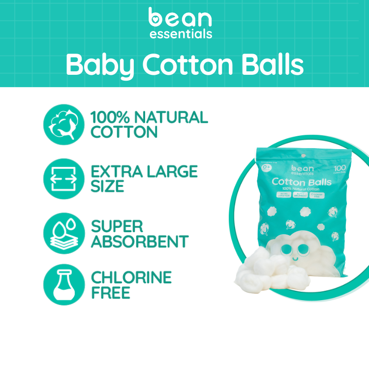 [Bundle of 3] Baby Cotton Balls (100s) 3 x 100g