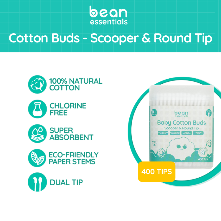 [Bundle of 2] Scooper & Round Cotton Buds 2 x 400 tips