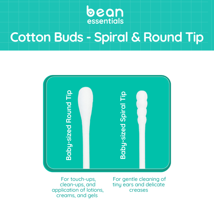 [Bundle of 2] Spiral & Round Cotton Buds 2 x 400 tips