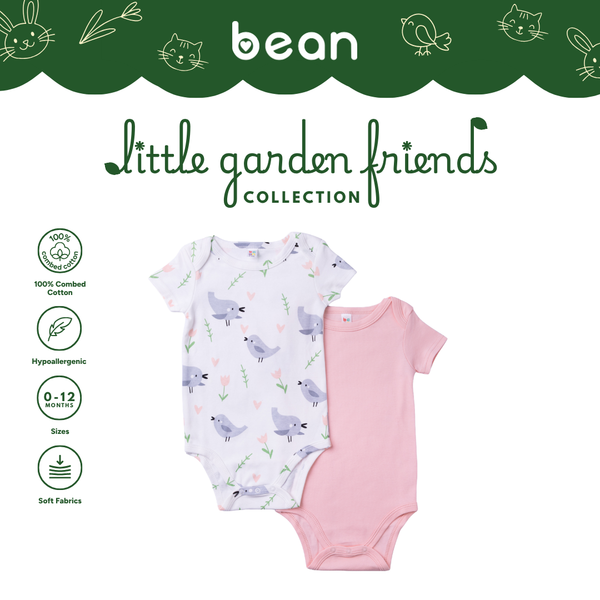 Baby Onesie 2-piece Bundle - Birds and Tulips