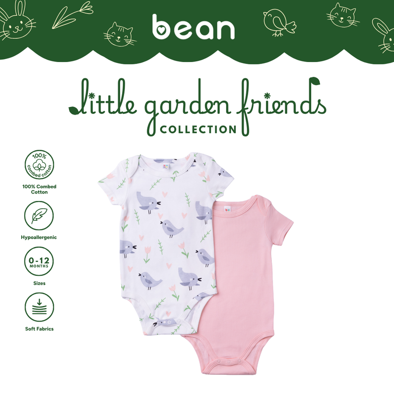 Baby Onesie 2-piece Bundle - Birds and Tulips
