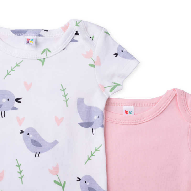 Baby Onesie 2-piece Bundle - Birds and Tulips