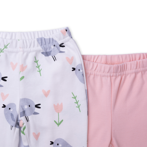 Baby Pajama 2-piece Bundle - Birds and Tulips
