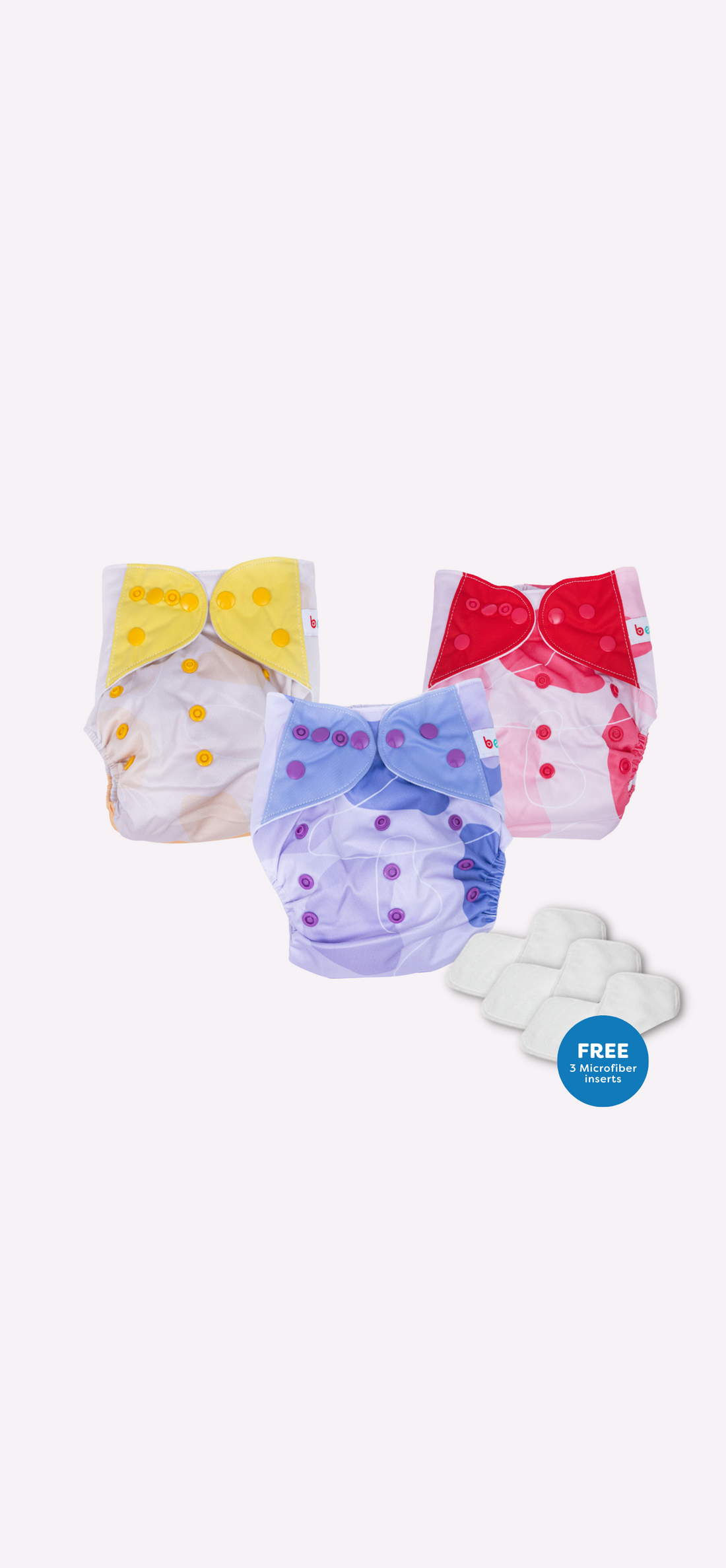 Snappies Little Beans Girly Cloth Diaper Set of 3