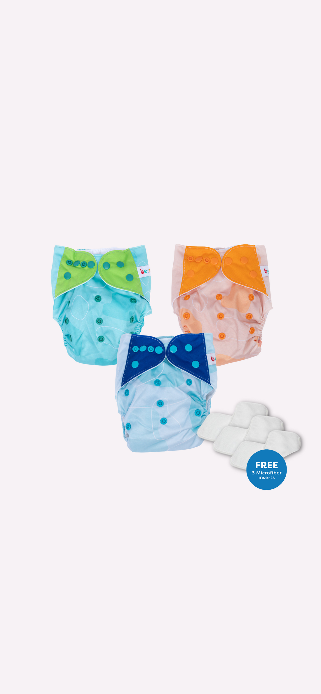 Snappies Little Bean Boys Cloth Diaper Set of 3