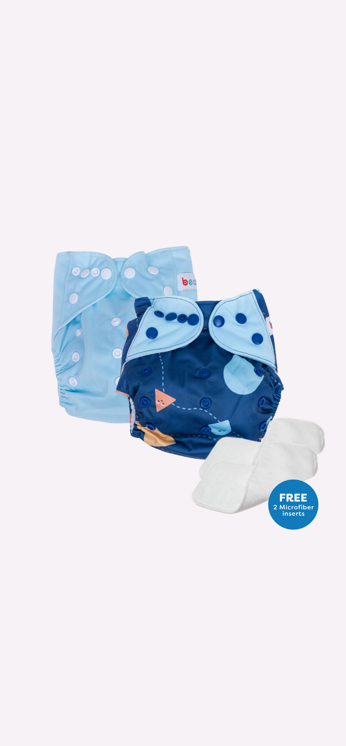 Snappies Aqua Blue Buddies Cloth Diaper Set of 2