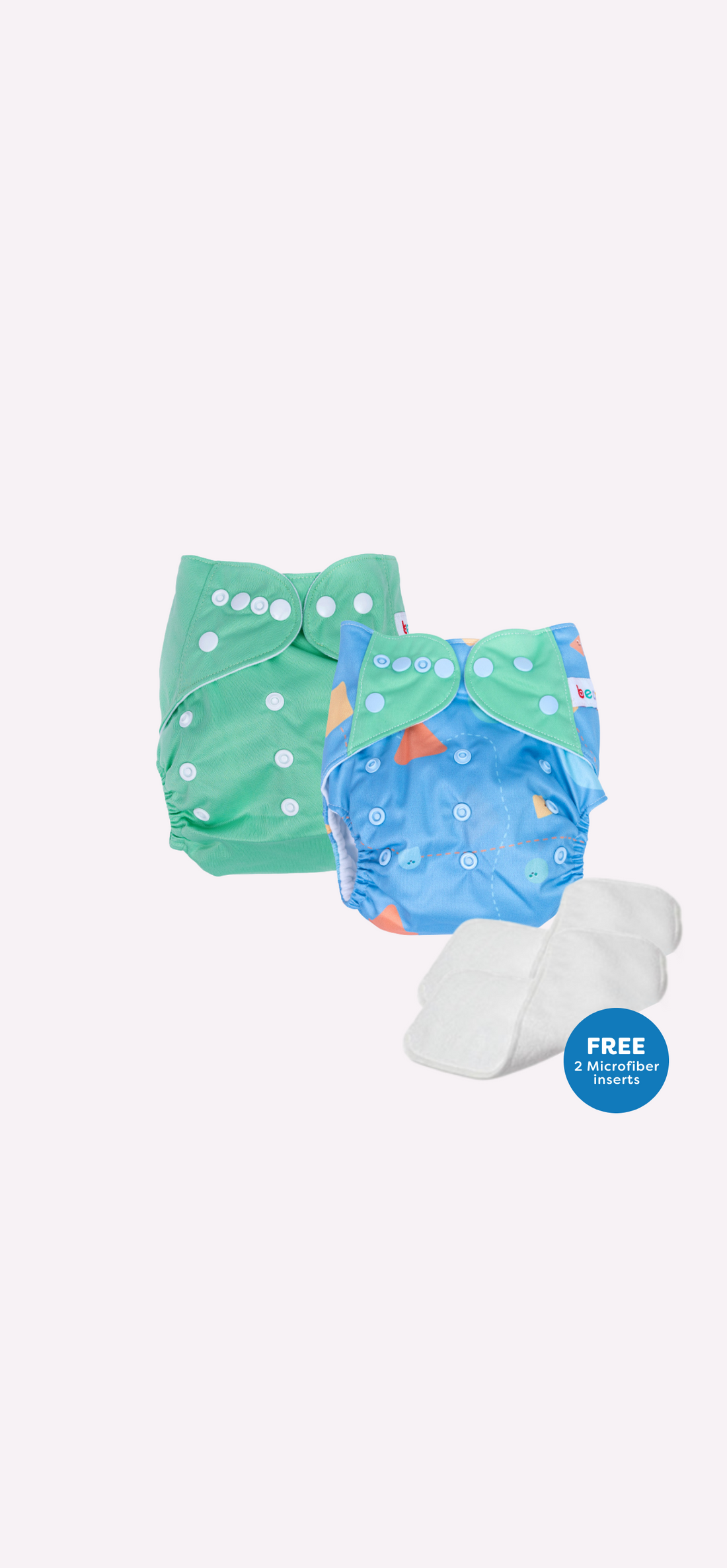 Snappies Aquamarine Buddies Cloth Diaper Set of 2 bean