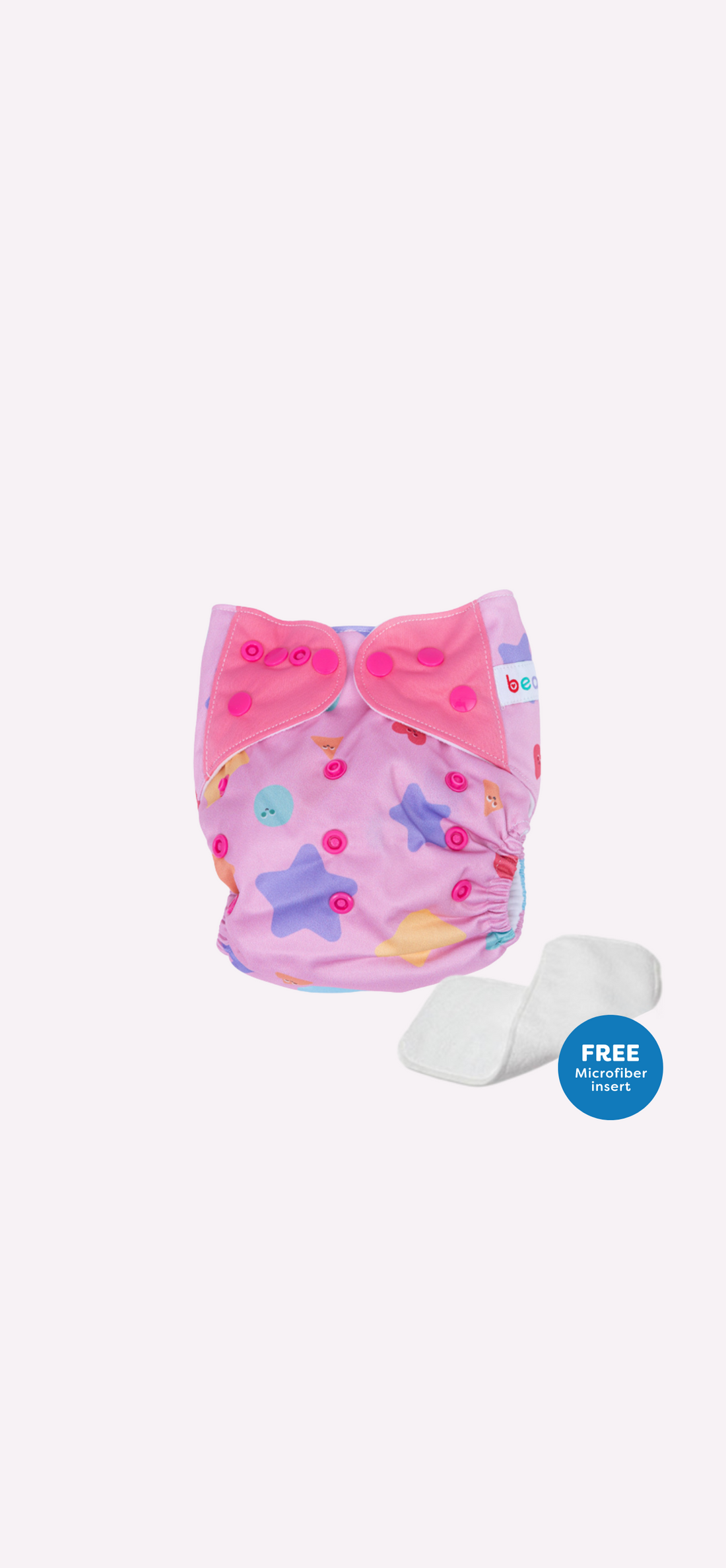 Snappies Little Bean Playful Pink Cloth Diaper