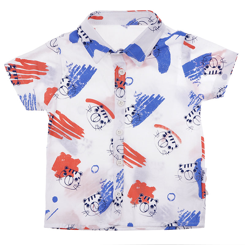 Wogi Play 3-Piece Set Polo with T-shirt and Shorts (White & Blue)