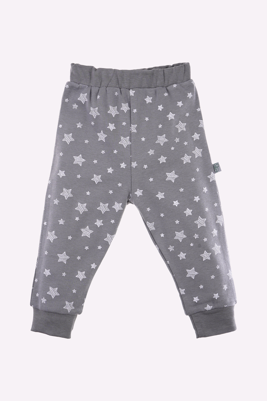 Babycosy Organic Printed Pants Set of 2 (Creamy White & Gray)