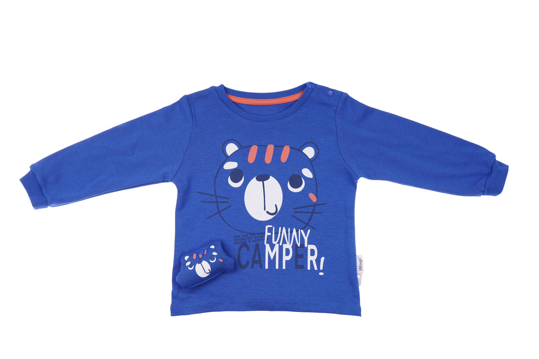 Wogi Play Toddler 3-Piece Pajama Funny Camper (Blue)
