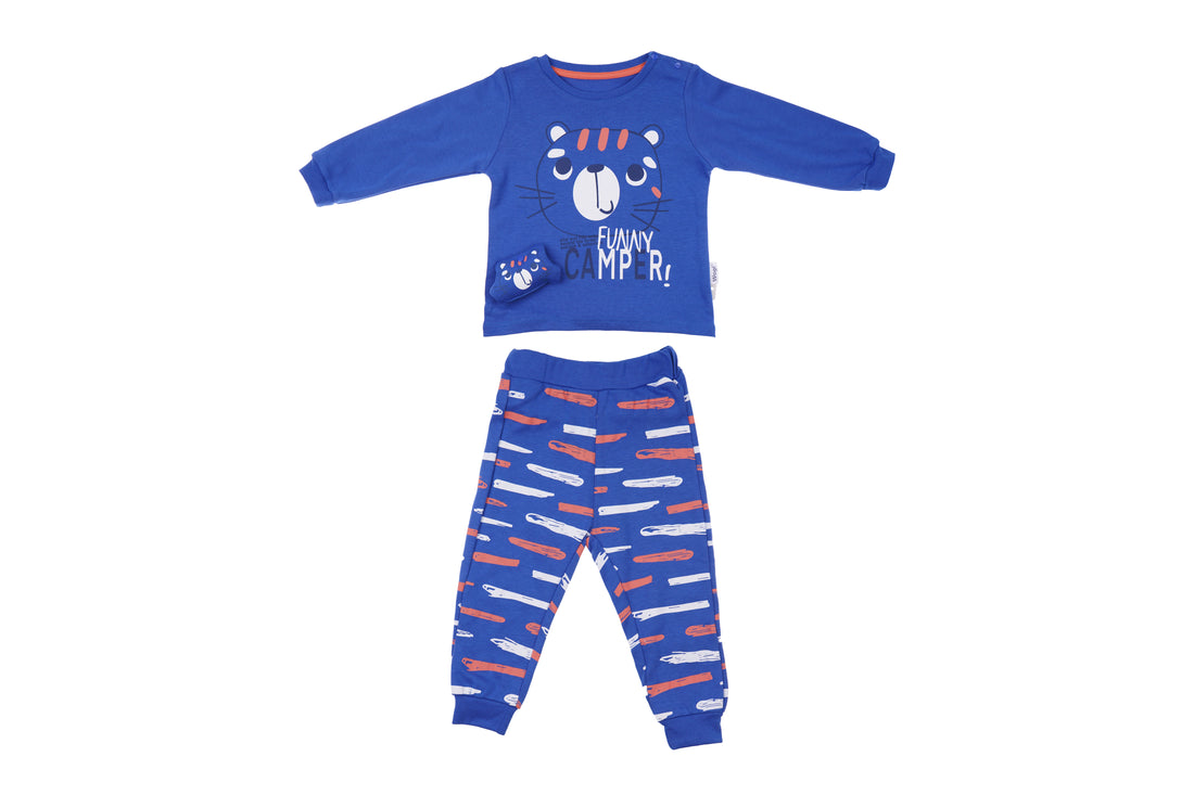 Wogi Play Toddler 3-Piece Pajama Funny Camper (Blue)