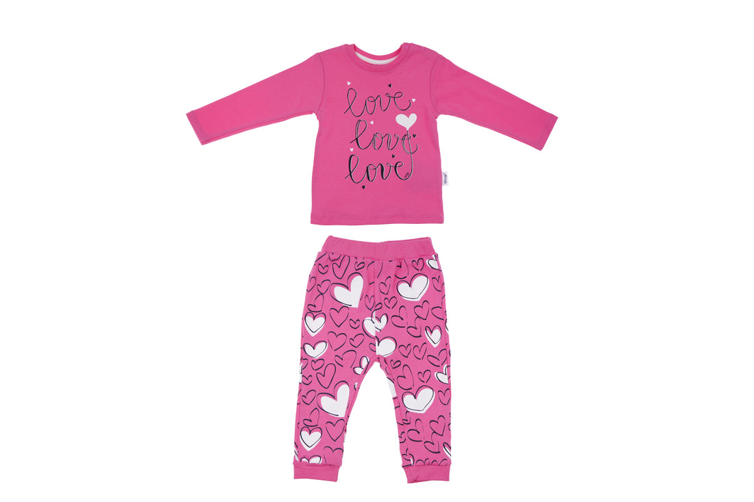 Wogi Play 2-Piece Love Pajama Set (Pink)