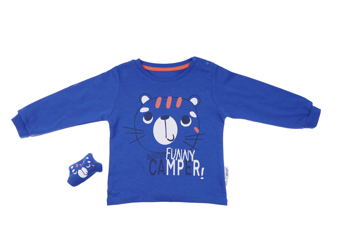 Wogi Play Baby 3-Piece Pajama Funny Camper (Blue)